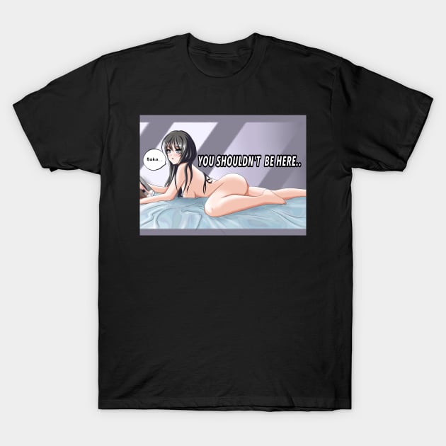 Mai Sakurajima on bed T-Shirt by AngelsFANART